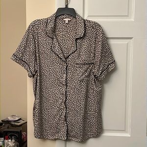 Cheetah Print Pajama Top